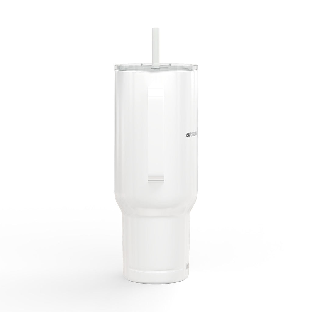 40oz Engraved Insulated Tumbler with Lid & Straw — Minimal Script Design