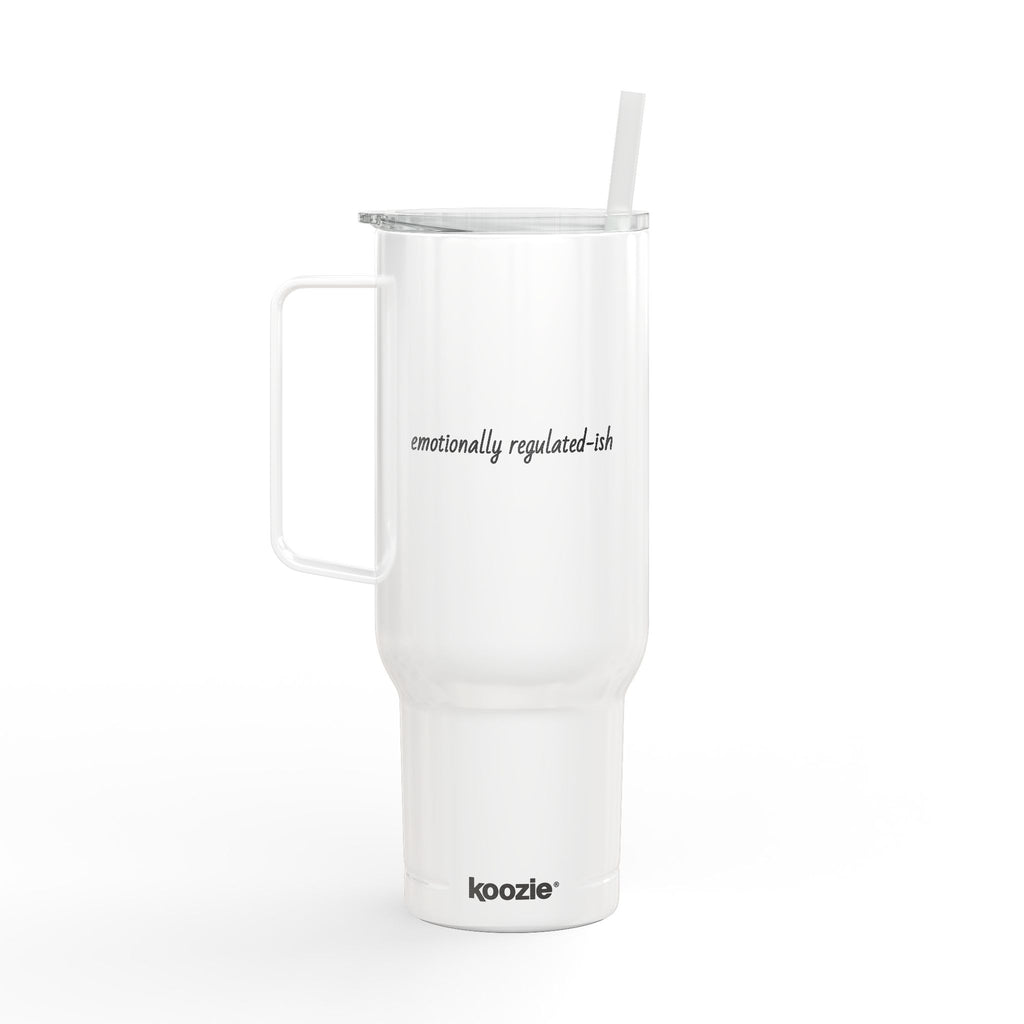 40oz Engraved Insulated Tumbler with Lid & Straw — Minimal Script Design