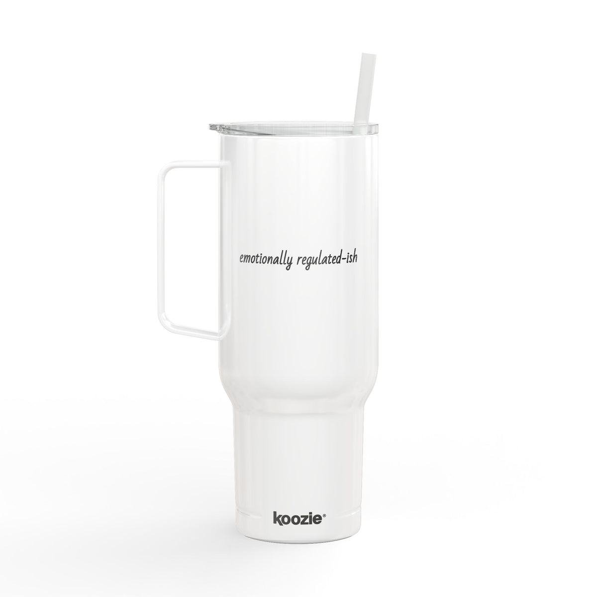40oz Engraved Insulated Tumbler with Lid & Straw — Minimal Script Design
