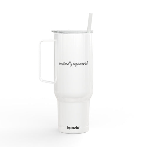 40oz Engraved Insulated Tumbler with Lid & Straw — Minimal Script Design