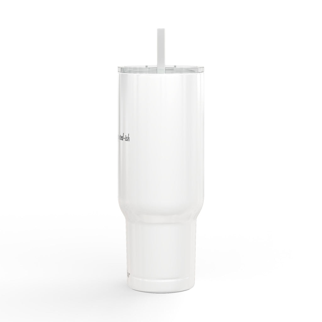 40oz Engraved Insulated Tumbler with Lid & Straw — Minimal Script Design