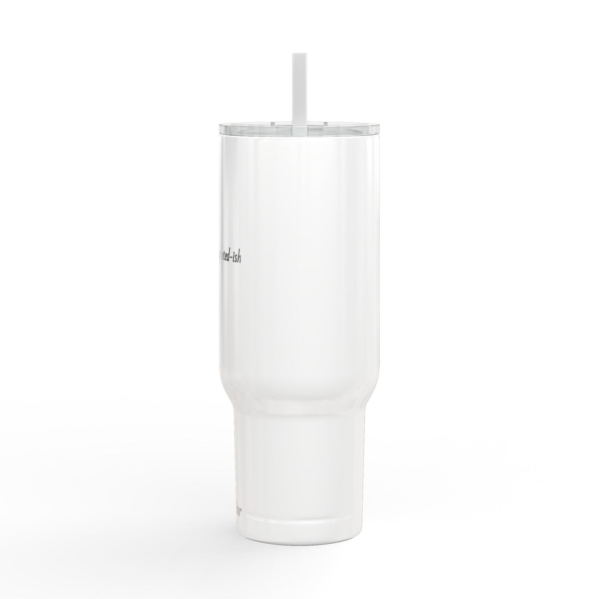 40oz Engraved Insulated Tumbler with Lid & Straw — Minimal Script Design