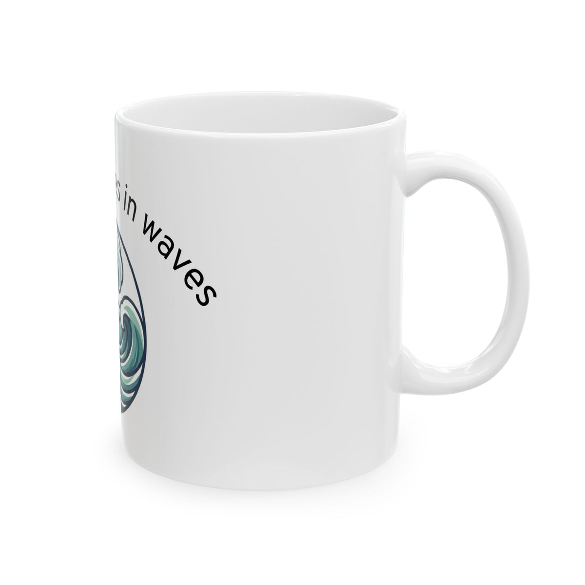 Healing Comes in Waves Ceramic Mug | Ocean Wave Quote Mug